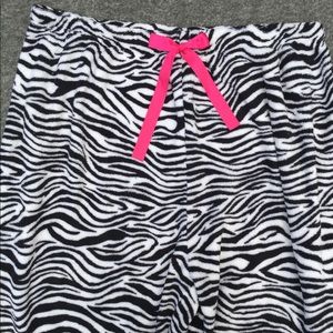 Thick Fleece Women’s Pajama Pants. Zebra Stripe